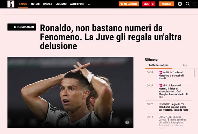 Juventus bị loại: Báo Ý khen Ronaldo là siêu nhân, đoán 2 HLV thay Sarri - Hình 2
