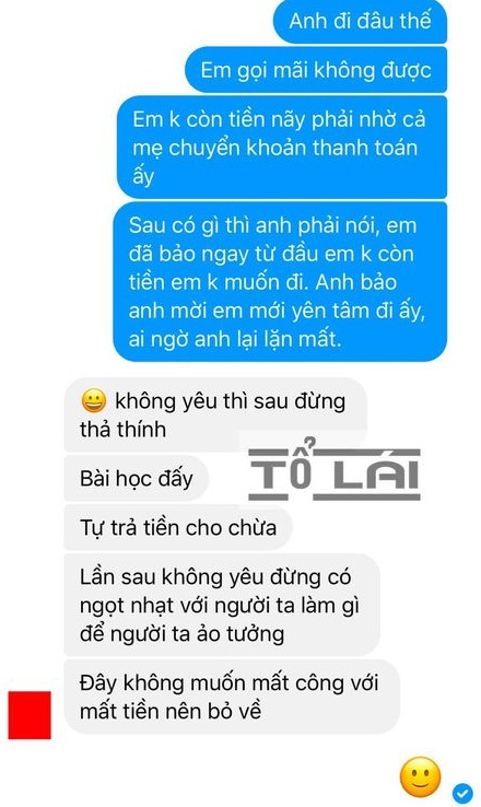Tỏ tình bất thành, thanh niên sủi tăm để bạn gái trả tiền, thế nhưng tin nhắn sau cùng lại khiến dân tình chia phe tranh cãi - Hình 1
