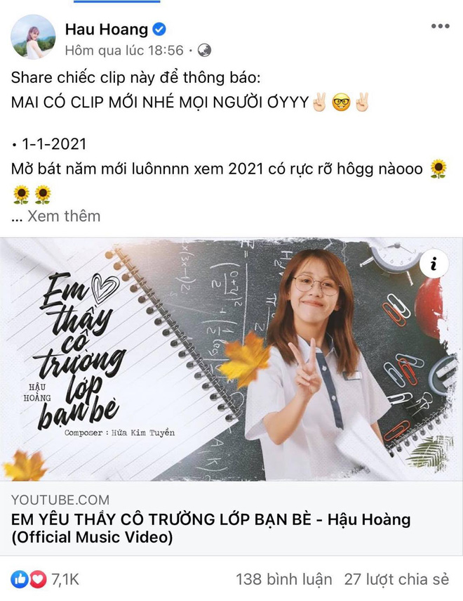 Mũi trưởng Long share MV Hậu Hoàng mà lượt like còn gấp đôi chính chủ, sức hút khủng là đây! - Hình 1