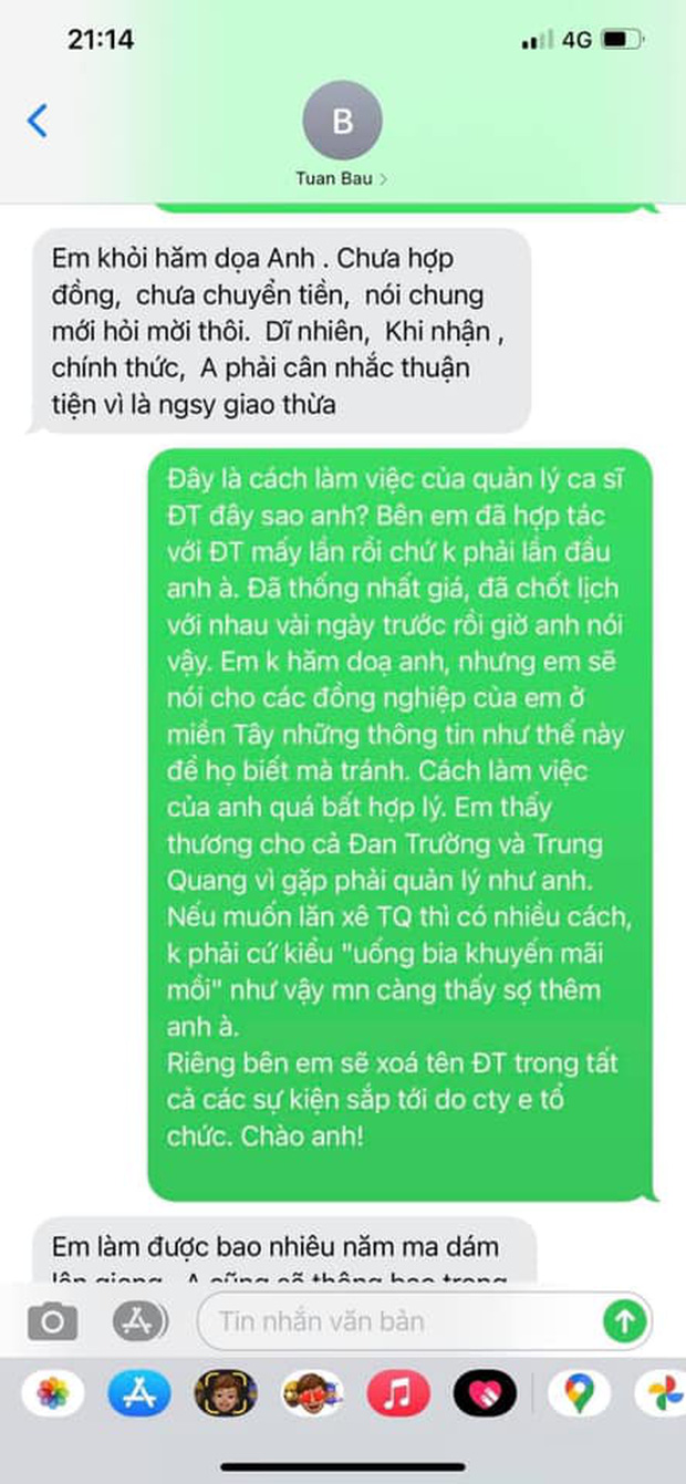 Quản lý Đan Trường bị tố lật show tại Cần Thơ | Vì không được thêm ca sĩ Trung Quang - Hình 5