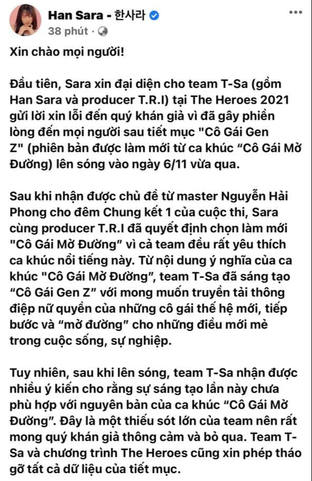 Bản remake Cô Gái Mở Đường của Han Sara từng bị VTV kiểm duyệt cắt sạch đoạn nhạy cảm, MC Phí Linh cũng tránh không đọc tên ca khúc? - Hình 5
