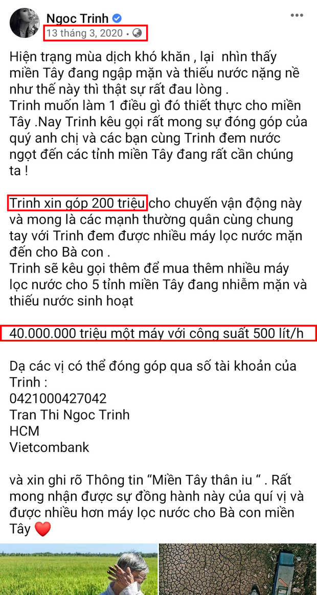 Ngọc Trinh bị netizen đào lại bài viết kêu gọi từ thiện nhưng không sao kê, thực hư ra sao? - Hình 1