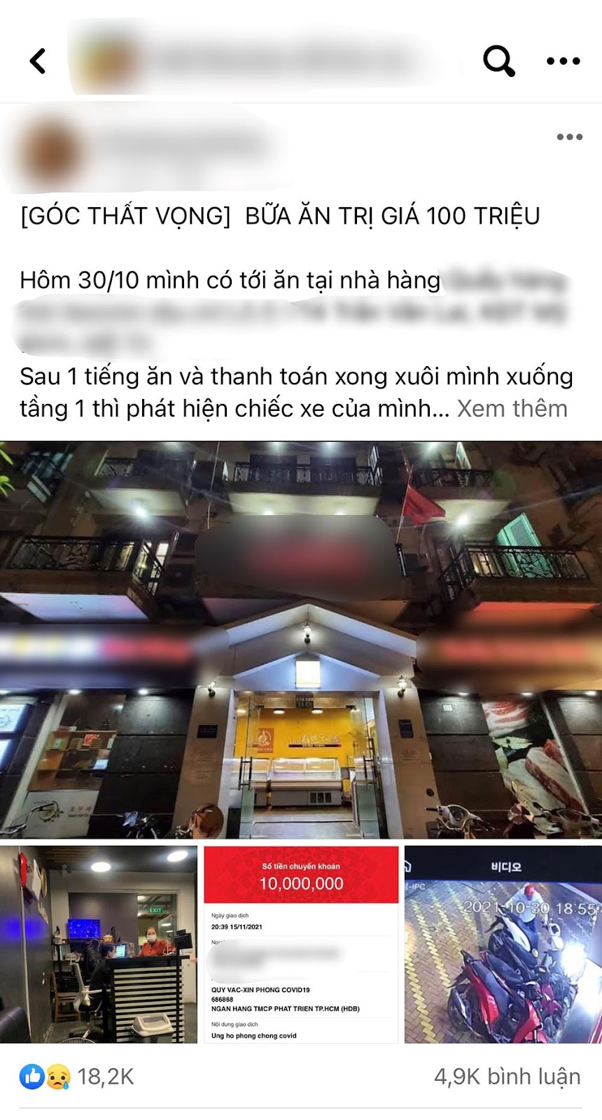 Cô gái mất xe SH 100 triệu, chủ quán đền 10 triệu vì cho như ăn xin ngoài đường, không đòi hỏi - Hình 1