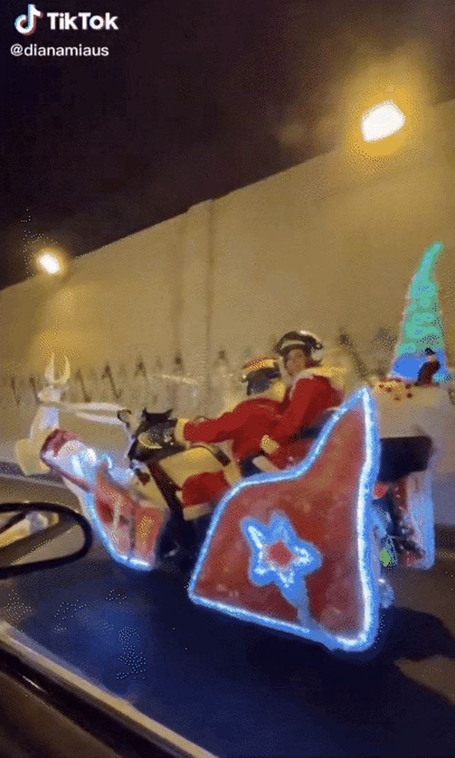 Đang chạy trên đường, tài xế té ngửa khi thấy ông già Noel thời 4.0 lướt đi như bay, dân mạng thì trầm trồ: Khét đấy! - Hình 2