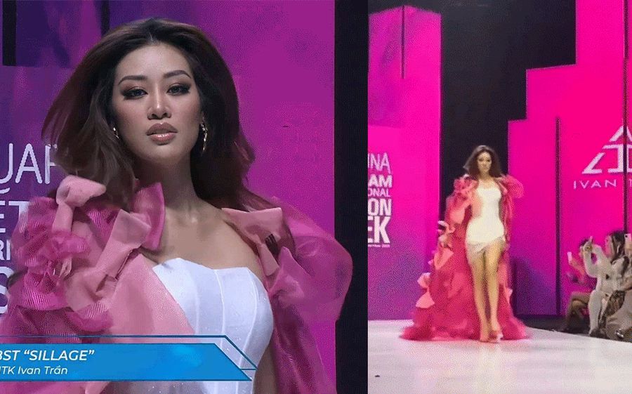 Hoa hậu Khánh Vân catwalk đầy tự tin nhưng netizen lại chú ý đến 1 vật thể lạ từ đâu xuất hiện! - Hình 1