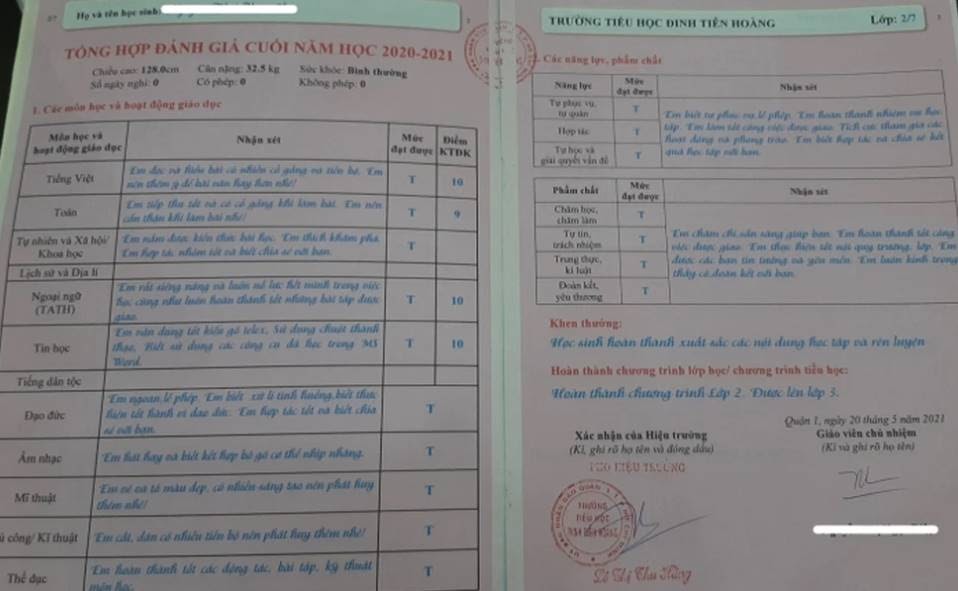 Lộ bảng điểm bóc trần sự dối trá của dì ghẻ khi nói đánh bé vì chậm hiểu - Hình 1