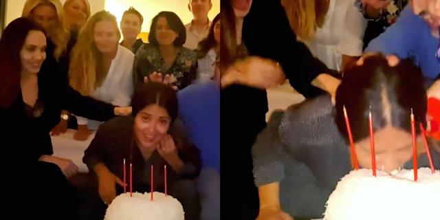 Rumor has it that Angelina Jolie is jealous of Salma's s.ex bomb, to the point of pressing her co-star's head into a birthday cake? - Figure 2