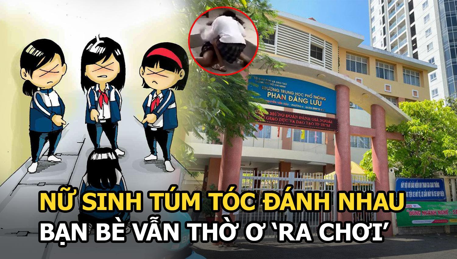 Nữ sinh túm tóc đánh nhau, bạn bè vẫn thờ ơ ra chơi bình thường - Hình 4