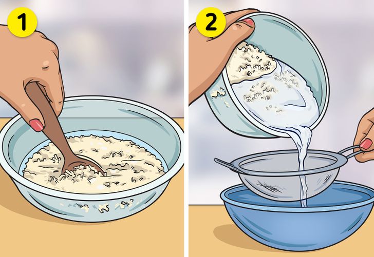 Làm dày và óng mượt tóc bằng nước vo gạo - Hình 1