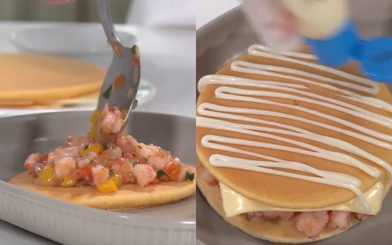 Cách làm bánh Pancake tôm phô mai tuyệt ngon cho cả gia đình - Hình 7