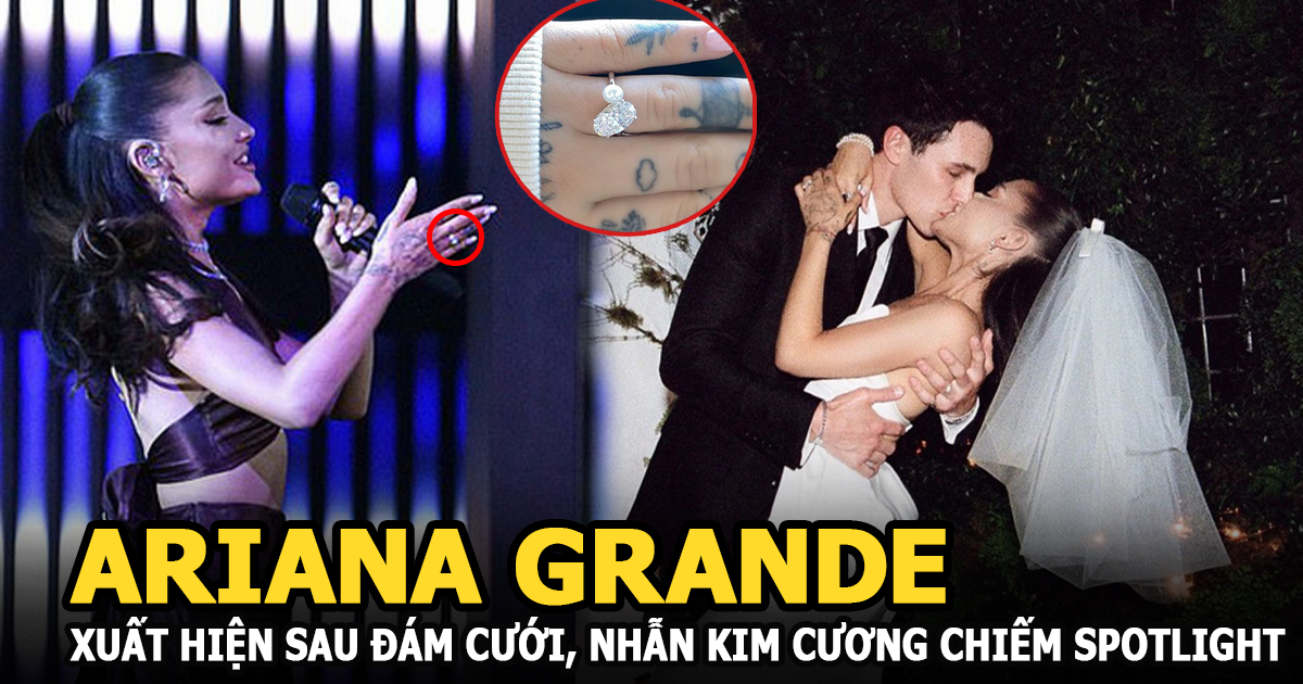 Ariana Grande xuất hiện sau đám cưới với chồng đại gia, nhẫn kim cương chiếm trọn spotlight - Hình 4