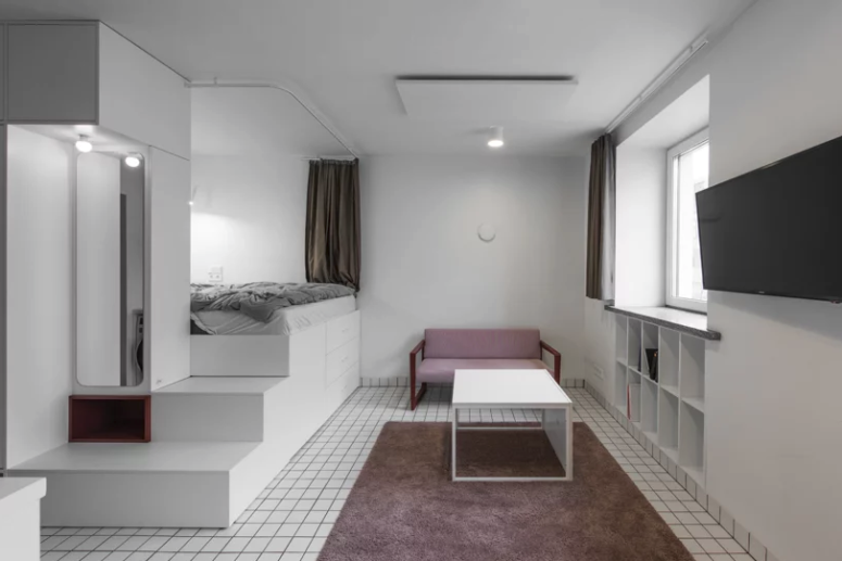 Căn hộ 15m tối giản tạo sức hút bằng cách phối màu đối lập, hiện đại - Hình 7