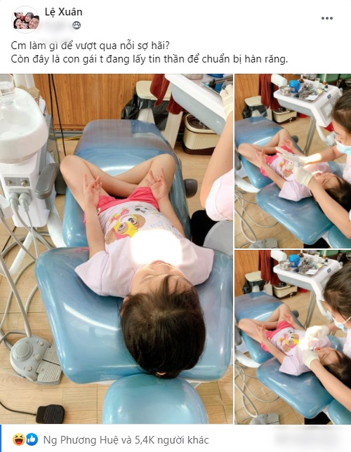 Được mẹ đưa đi làm răng, bé gái có hành động làm phép trấn áp cơn sợ hãi khiến ai cũng bật cười - Hình 1