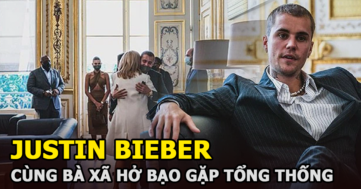 Justin Bieber diện vest đi sneaker, bà xã Hailey hở bạo đến gặp Tổng thống Pháp, lý do gây bức xúc - Hình 5