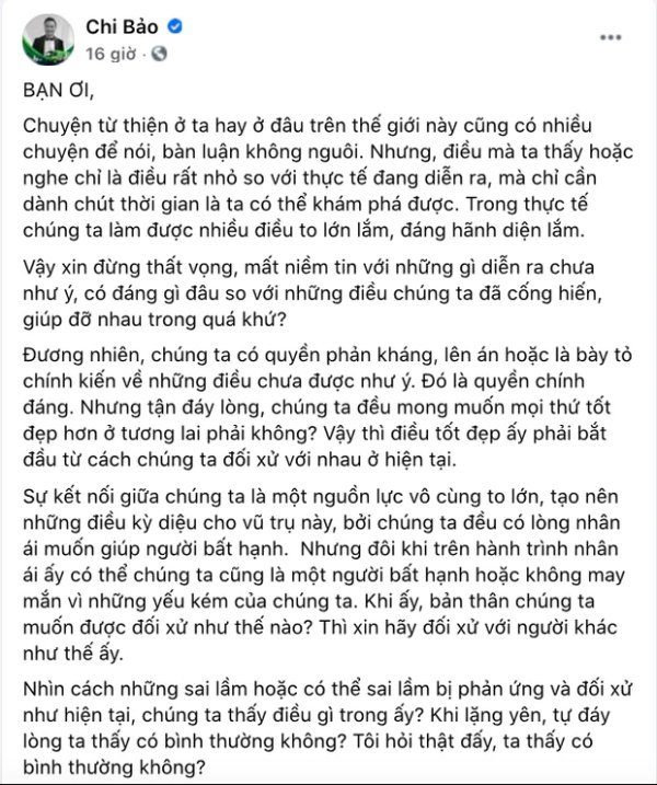 Chi Bảo tiếp tục lên tiếng về chuyện Hoài Linh làm từ thiện - Hình 5