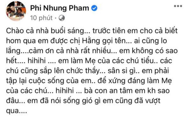 Phi Nhung lên tiếng khi bị bà Phương Hằng gọi tên: Làm rõ 3 tin đồn đang gây xôn xao, nói rõ quan hệ với Hoài Linh - Hình 1