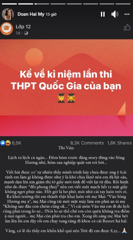 Bạn gái tin đồn của cầu thủ Đoàn Văn Hậu kể chuyện đi thi Văn, dù bị tủ đè lệch người nhưng vẫn có bảng điểm khó tưởng - Hình 2