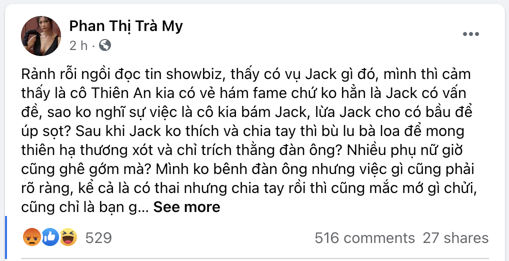 Diễn viên Trà My phát ngôn sốc: Thiên An có vẻ hám fame, lừa Jack cho có bầu để úp sọt - Hình 3