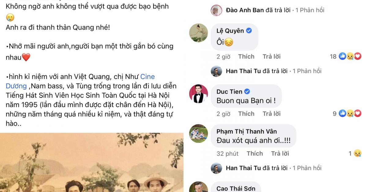 Lá»‡ Quyen Khong Thá»ƒ Tin Ná»•i Ä'oan Trang Va Dan Sao Viá»‡t Xot Xa Noi Lá»i Tiá»…n Biá»‡t Ca SÄ© Viá»‡t Quang Vá»«a Qua Ä'á»i Sao Viá»‡t Viá»‡t Giáº£i Tri