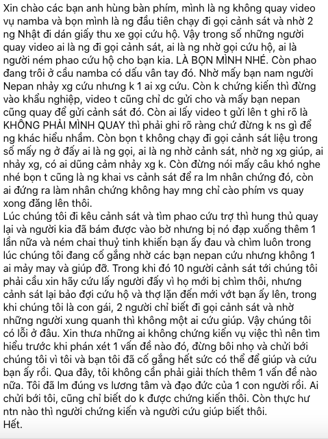 MỚI NHẤT: Đã có người đứng ra làm nhân chứng vụ thanh niên Việt bị đạp xuống sông tử vong ở Nhật? - Hình 2