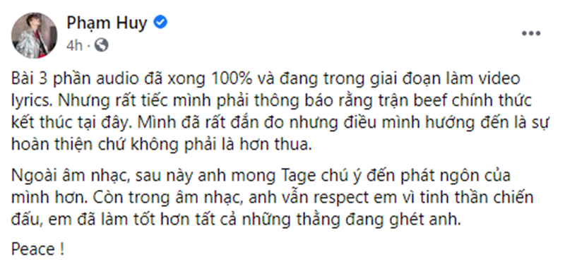 ICD thông báo kết thúc trận beef với Tage: Anh vẫn tôn trọng em - Hình 3