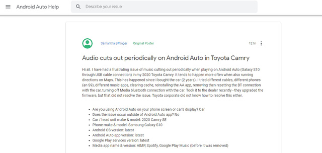 Người dùng Toyota Camry phàn nàn Google Maps 'phá sóng' âm thanh - Hình 1