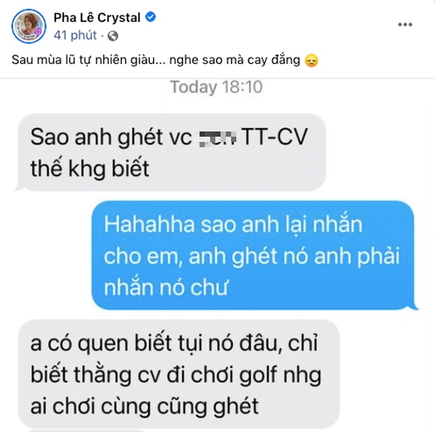 Pha Lê khịa ai đó sau mùa lũ giàu bất ngờ, cá độ chơi golf cực khủng - Hình 1