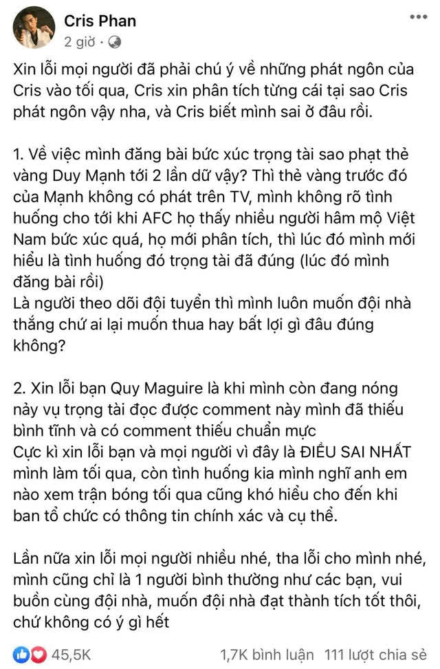 Cris Phan đăng đàn xin lỗi fan vì phát ngôn lúc nóng nảy, Zeros hồi tưởng ngay về quá khứ bị ban không thương tiếc - Hình 3