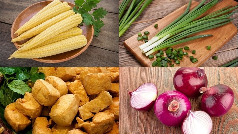 Cách làm bắp non xào hành chay với đậu hũ thơm ngon, hấp dẫn - Hình 1