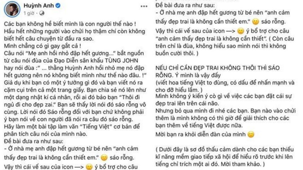Huỳnh Anh 5 lần 7 lượt vạ miệng gây tranh cãi - Hình 3