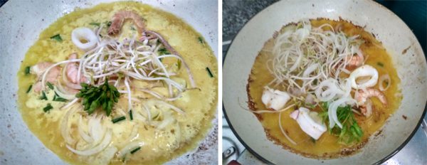 Món bánh xèo tôm mực bằng chảo chống dính - Hình 6