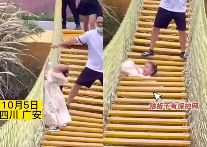 Cha đùa dai làm con gái rơi khỏi cầu treo ở Trung Quốc - Hình 3