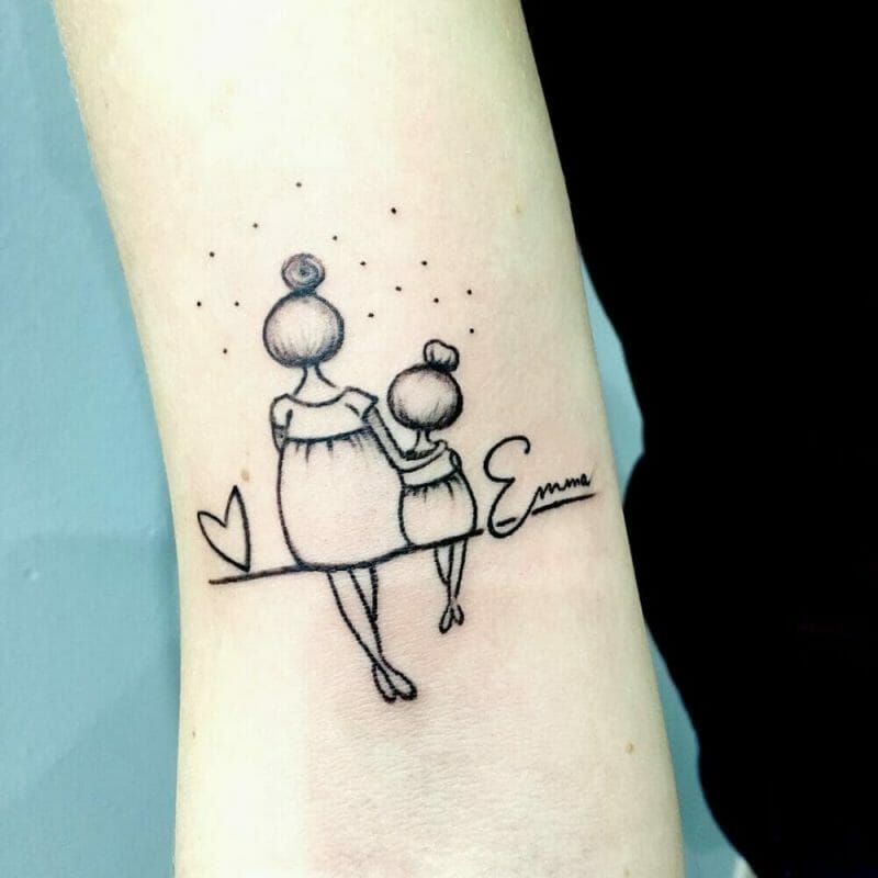 Hình xăm mẹ và con. Xăm hình bấm TRUY CẬP để liên hệ | Mother tattoos,  Small tattoos, Little tattoos