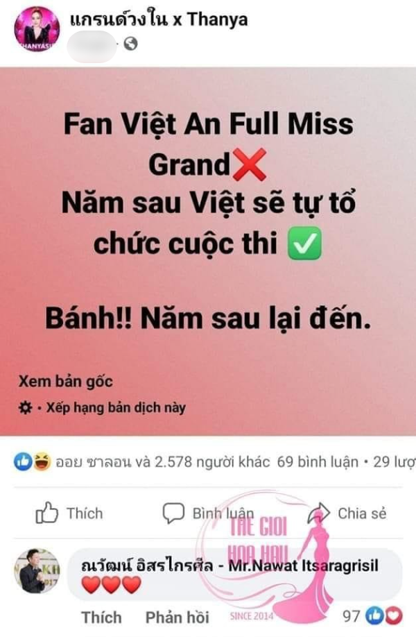 CEO Miss Grand tiếp tục vỗ mặt fan Việt cực gắt: Không hỗ trợ Việt Nam đăng cai tổ chức MGI 2023 - Hình 6