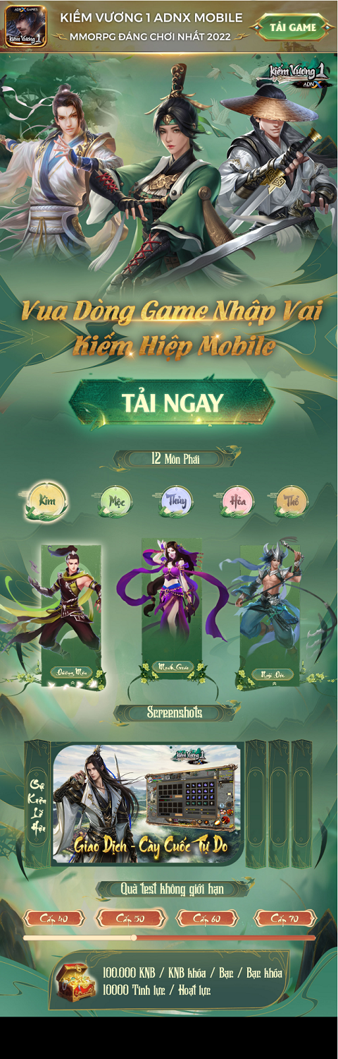 Hôm nay, Kiếm Vương 1 - ADNX Mobile chính thức ra mắt trang chủ và link tải - Hình 2