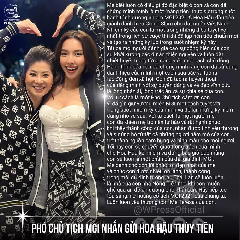 Bà Teresa 'vỗ mặt' ông Nawat, đáp trả tin bỏ rơi Thùy Tiên vì tân Miss Grand đến từ Brazil - Hình 8