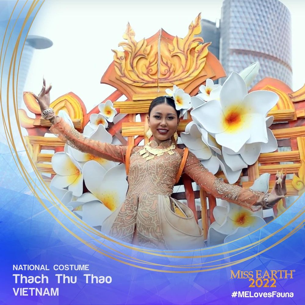 Thạch Thu Thảo tiếp tục gây chấn động tại Miss Earth 2022: Vương miện đang rất gần với Việt Nam - Hình 1