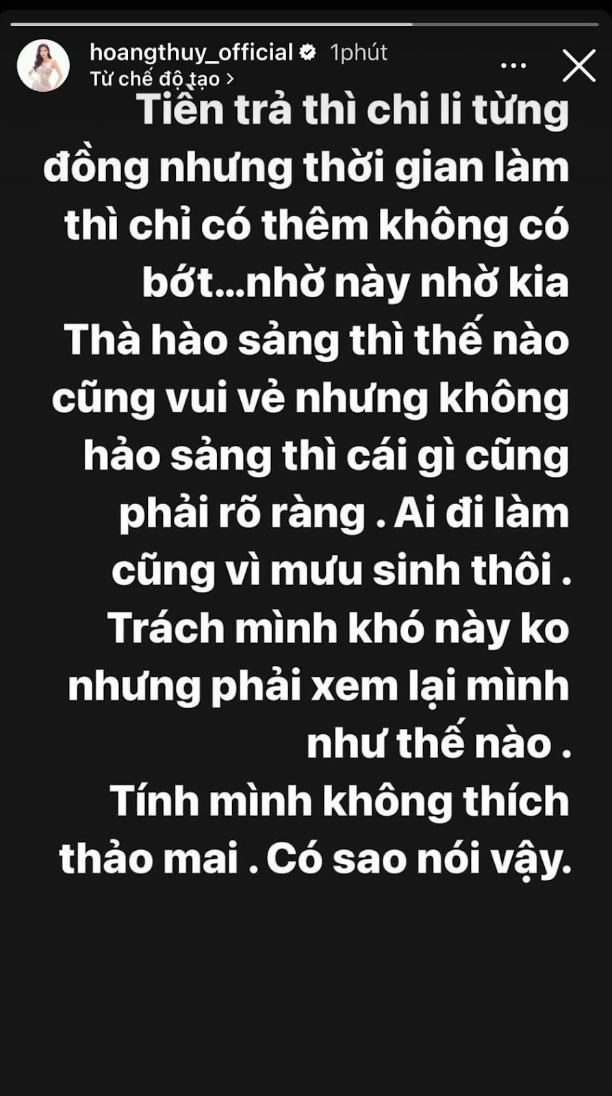 Á hậu Hoàng Thùy đăng đàn ẩn ý sâu cay lúc nửa đêm, NTK của Thùy Tiên cũng đanh thép ám chỉ 1 ai đó? - Hình 2