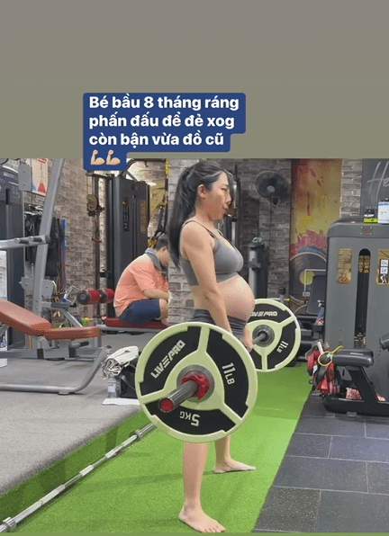 Huỳnh Mi - Em gái không vào showbiz của Trấn Thành bầu 8 tháng vẫn tập tạ, lý do gây tranh cãi - Hình 3