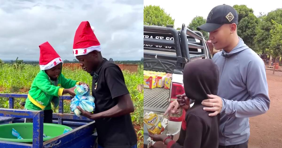 Team Quang Linh gây chấn động Angola: Lôi Con quên chú Tiến, hóa 'ông già Noel' cùng Lindo phát quà - Hình 16
