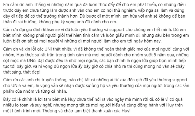 Lục Huy: Mảnh ghép hoàn hảo của Uni5, tuyên bố rời nhóm gây ngỡ ngàng, cảm ơn tất cả trừ Đông Nhi - Hình 7