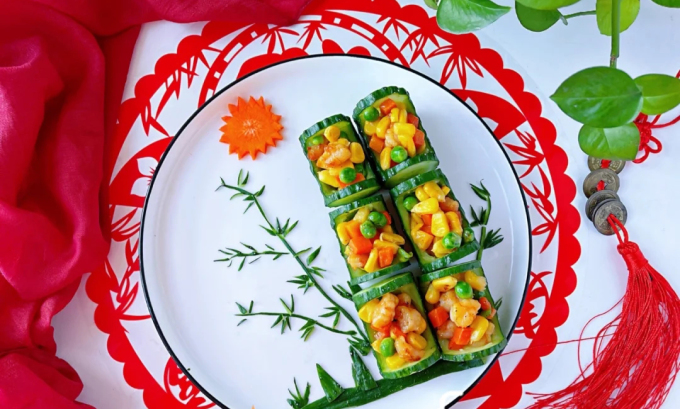 Những cách bày biện đồ ăn ngày Tết đơn giản mà đẹp - Hình 7