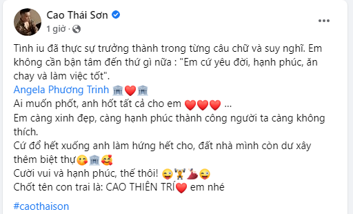 Angela Phương Trinh vừa xác nhận tìm hiểu, Cao Thái Sơn đã vội đặt trước tên cho con trai đầu lòng - Hình 3