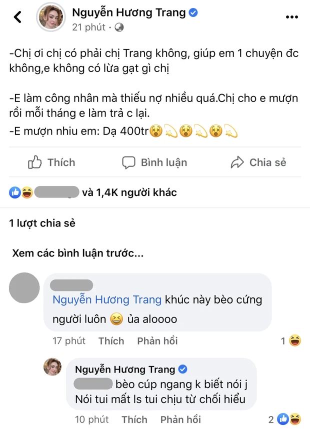 Trang Nemo bị người lạ gọi điện vay 400 triệu liền làm 1 việc cực gắt - Hình 1