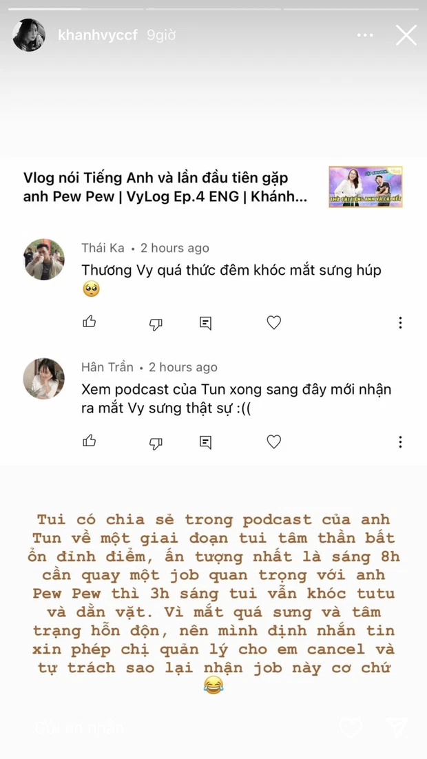 Hot girl 7 thứ tiếng Khánh Vy tiết lộ điều bất ổn: 3h sáng vừa khóc vừa nôn - Hình 2