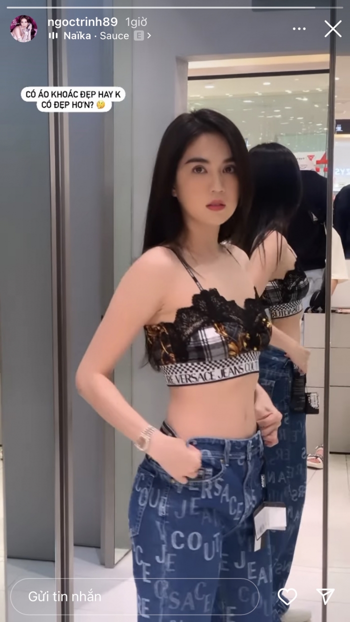 Ngọc Trinh hớ hênh lộ nội y giữa phố, vòng 1 ngồn ngộn chực trào ra khỏi áo - Hình 6