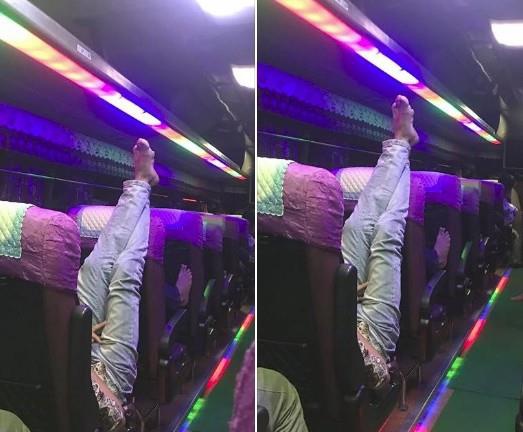 Bị nhắc nhở, cô gái bức xúc giơ chân lên, dí vào mặt tài xế bắt ngửi - Hình 8