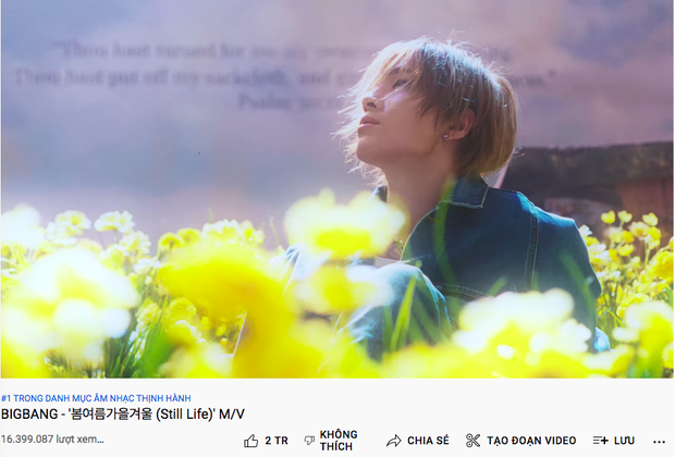 BIGBANG lập thành tích khủng với Still Life: Chặn đứng Perfect All-kill, đá bay BTS, IU trên BXH - Hình 1