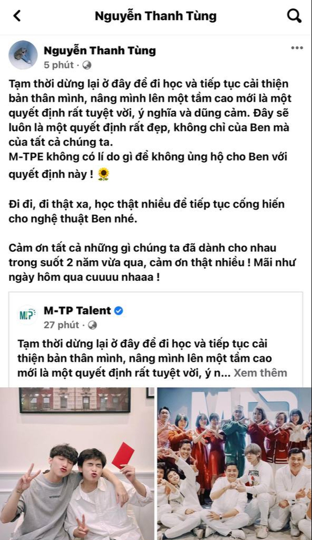 Công ty Sơn Tùng lại có thêm một người thân cận rời đi: Chủ tịch cũng đã lên tiếng - Hình 3