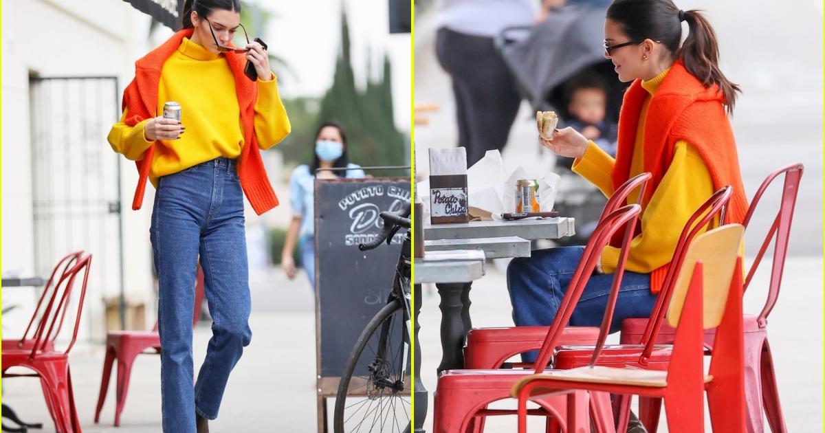 Bella Hadid Wore a Yellow Cardigan in Paris